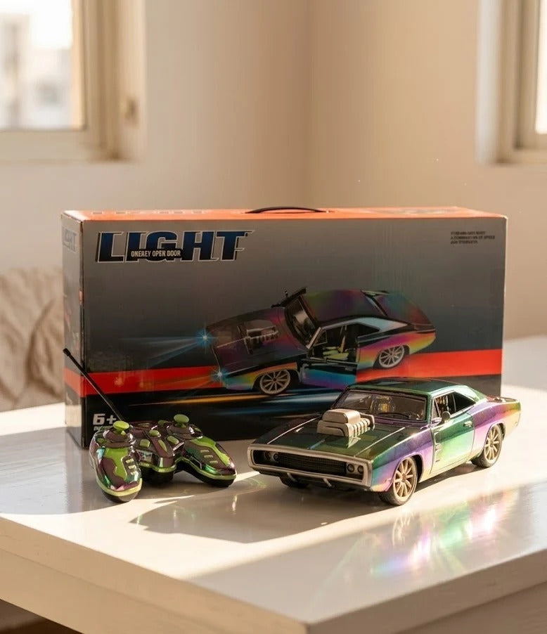 Vintage Chrome RC Car 1:12 Scale with Lights