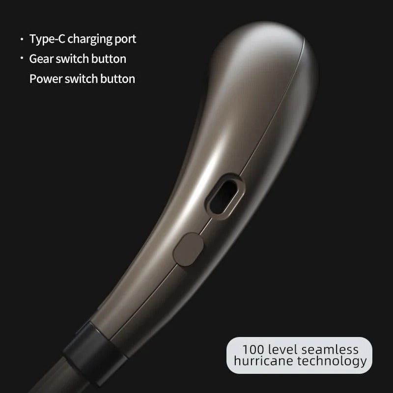 F916 Portable Neck Fan with 100 Speeds and Digital Display