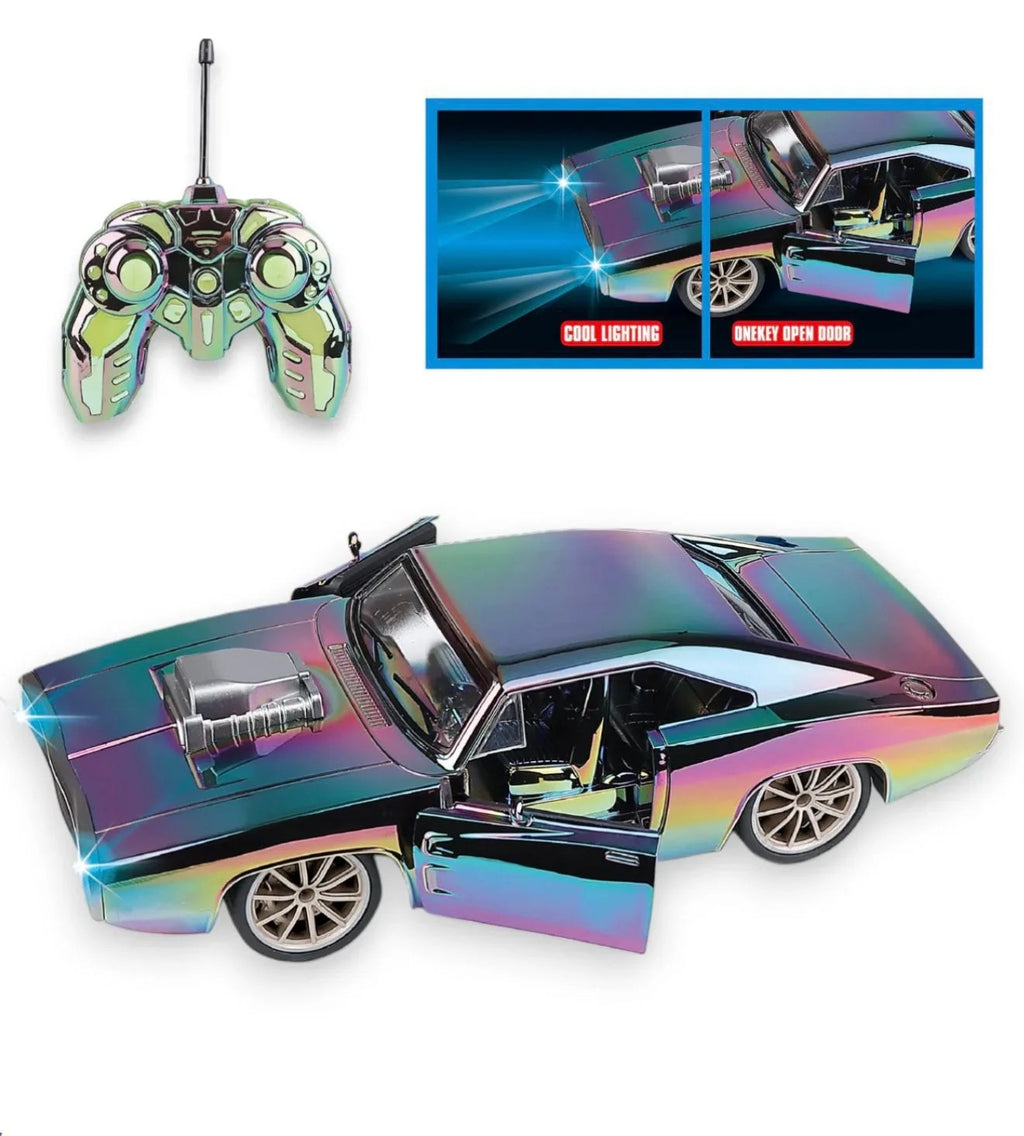 Vintage Chrome RC Car 1:12 Scale with Lights